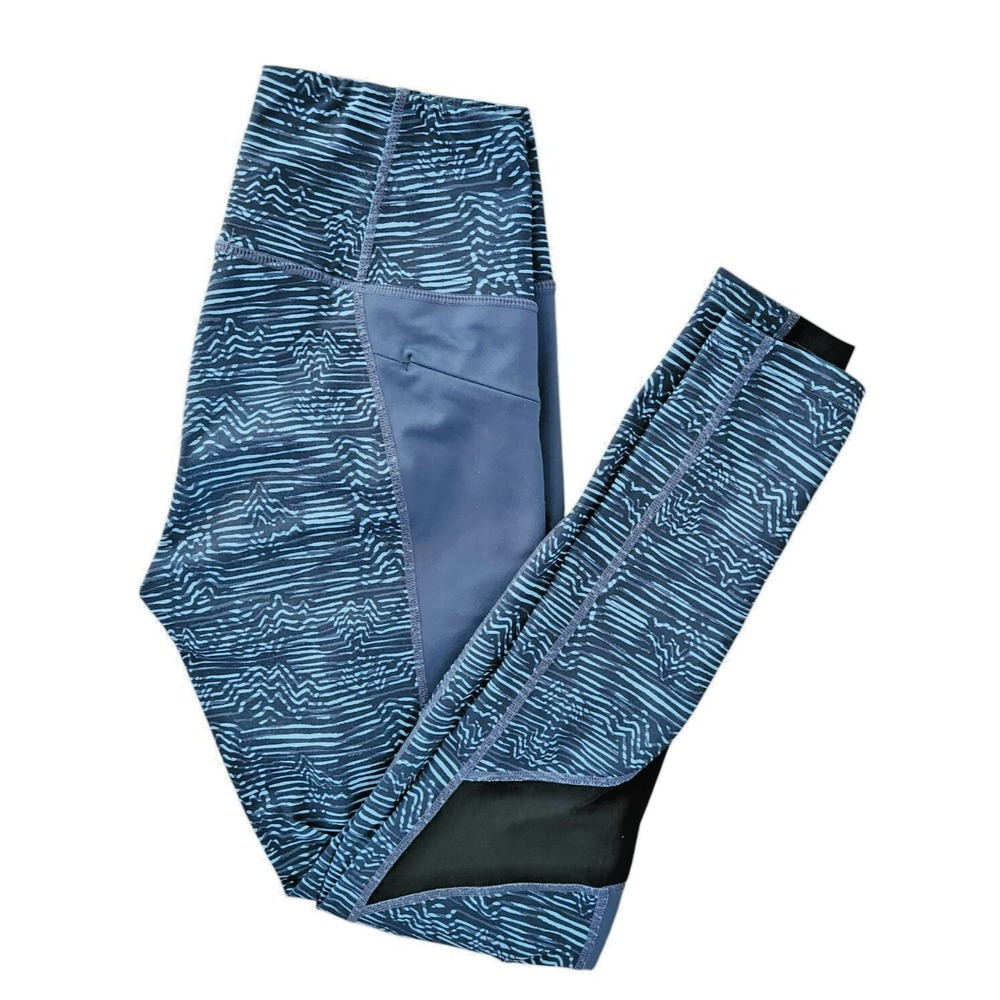Mountain Hardwear Womens Blue Mountain Print Mesh Active Leggings Size S P